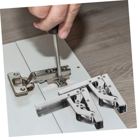 Hidden Folding Hinges With Hydraulic Damping For Quiet Cabinet Doors And Wardrobes 180 Degree Drop Down Soft Close Easy Access 2 Pack