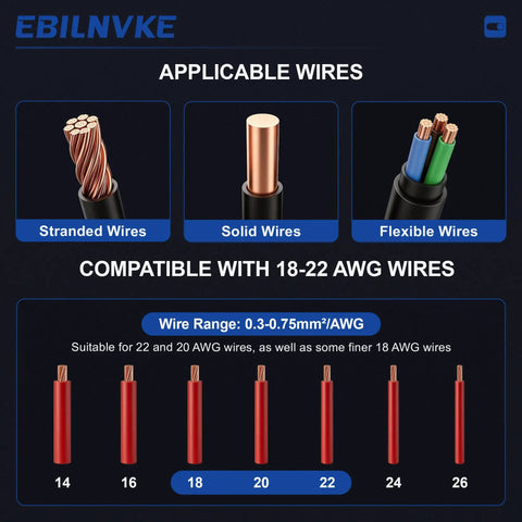 Visual of 3 Wire Plug In Connector With Locking Buckle 18 To 22 AWG Pack Of 20 For Vibration Proof Auto And Home Wiring compatibility