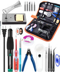 21 In 1 Soldering Iron Kit 90W Adjustable Temperature With Stand Desoldering Pump Magnifier Solder Wire Tweezers Tools