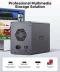 Goated Five Bay External Hard Drive Enclosure Rocking Thunderbolt 3 And 4 Compatibility With Blazing 40Gbps USB C Hub Transfer Speeds featuring multiple ports.