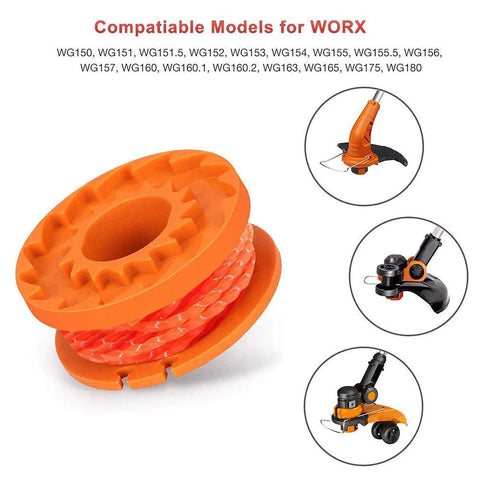 Easy Install Edger Spool Replacement 10ft 0.065 Inch for Worx Weed Eater String Trimmer WG154 WG155 WG175 WG180 WA0010 WA0004