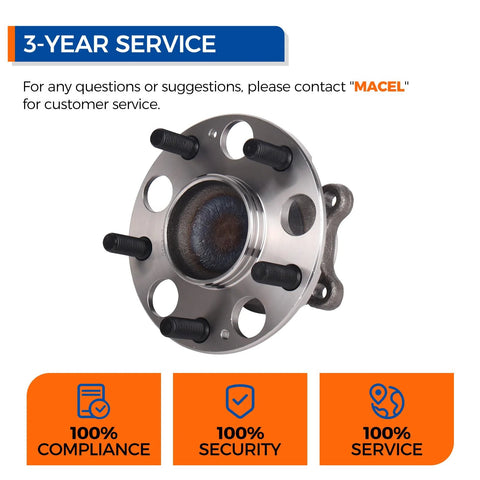 rear wheel hub bearing assembly Acura TSX Honda Accord with 3-year service guarantee