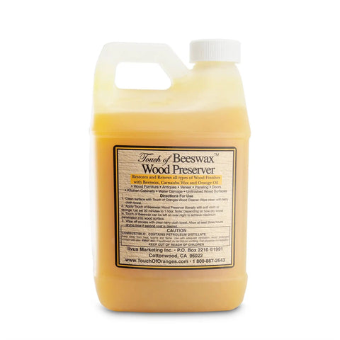 Beeswax Wood Furniture Polish And Conditioner With Orange Oil For Finishes, Feeds, Waxes, And Preserves All Wood Surfaces In One Do It All 64 Oz Bottle Safe For Finished Or Unfinished Wood Cabinets Tables And Floors