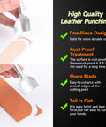 Close-up of 15 Piece Leather Corner Punch Set With Half Round And End Punches 10 To 40mm Pro Grade Alloy Steel Leather Craft Kit
