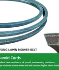 Aramid Drive Belt For Mower Five-Eighths Inch By Ninety-Seven Inch Heavy-Duty Replacement M151276, Kevlar aramid fiber detail.
