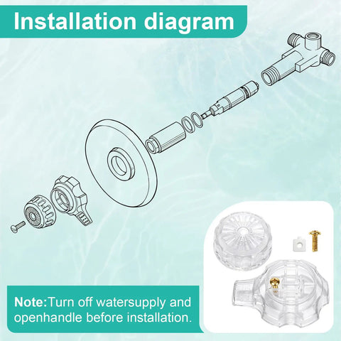 Stylish Clear Acrylic Shower Handle Perfect For Mixet MXT11 Tub And Faucet Trim Kit Bathroom Volume Temperature Control Easy Replacement Upgrade Look Cool installation diagram