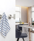 304 Stainless Steel Towel Hooks And Robe Hooks Wall Mounted With Brushed Nickel Finish in a modern kitchen setting.