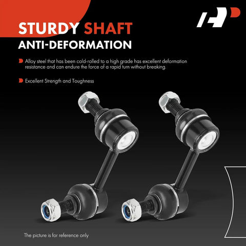 Rear Sway Bar End Links Set For Dodge Journey 2009-2018, showcasing heavy-duty two-pack steel stabilizer links against dark backdrop