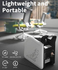 355 CFM Blower Fan With Detachable Filter for Easy Cleaning in a modern office, showing compact design and dual outlets.
