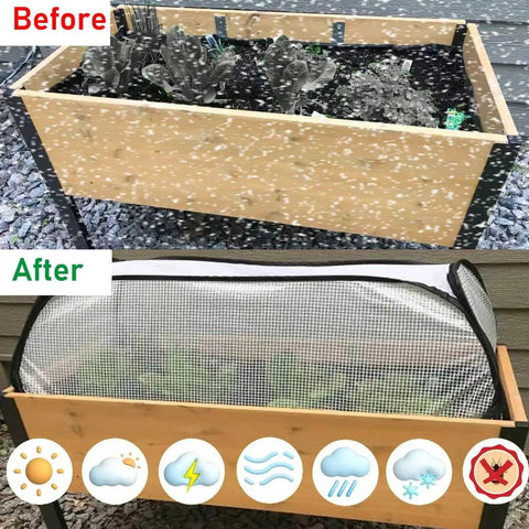 Pop Up Mini Greenhouse Cover For Raised Beds, Portable Plant Protector For Vegetables And Fruits, Freeze Protection With Breathable Ventilation And Sunlight Access, 45 By 21.6 By 16 Inches