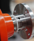 Close-up of Pack Of Six Slick Anti Lock Spindle Washers tailored for 1-1/4 inch woodlathe threads on a machine spindle.