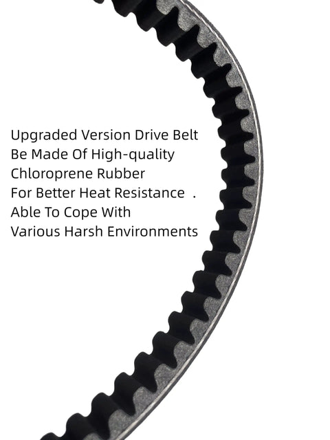 Close-up of 3 Pack Durable CVT Drive Belt 669 18 30 Replacement For GY6 49cc 50cc Engines showing teeth detail.