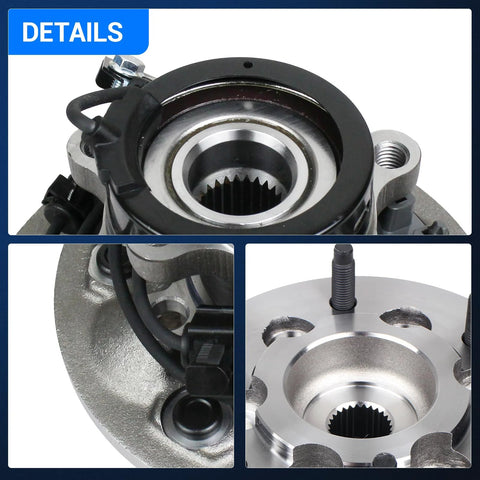 Front Wheel Bearing And Hub Assembly 6 Lug With ABS For Chevy Colorado 2004-2008 4WD close-up details view showing components