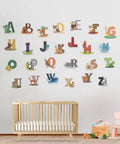 Colorful Alphabet Wall Decals For Kids Peel And Stick ABC Stickers For Kindergarten Playroom Nursery Preschool Tots Precut Educational Wall Art For Baby Rooms above crib