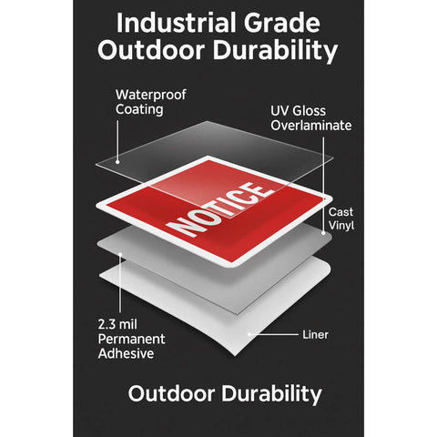 Industrial grade outdoor durability layers of Empty Label Sticker For Warehouse Status And Inventory Marking, Storage Bin Identification.