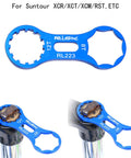 Lightweight Pro Grade Bicycle Fork Wrench For Suntour XCM XCR XCT RST Suspension Cap Spanner Tool in blue aluminum alloy