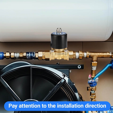 Installed Brass Waterproof Electric Solenoid Valve Half Inch NPT DC12V Normally Closed for Water Oil Gas Air