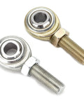 Beefy Stainless Steel Rod Ends And Heim Joints Pair Featuring Half Inch Bore And Adjusted Male Threads for suspension builds