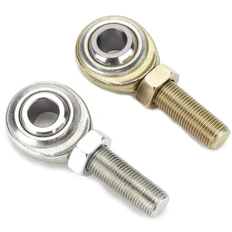 Beefy Stainless Steel Rod Ends And Heim Joints Pair Featuring Half Inch Bore And Adjusted Male Threads for suspension builds