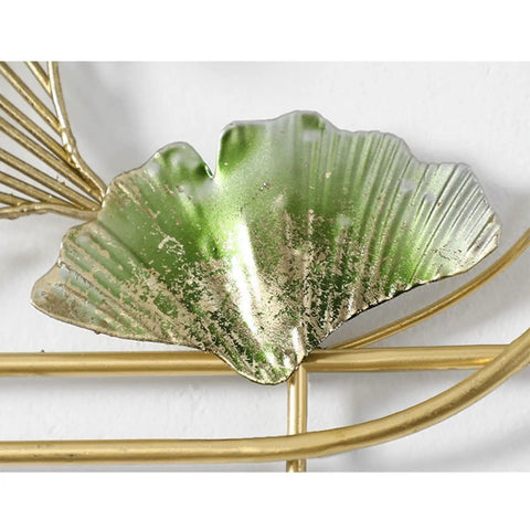 Close-up of a decorative leaf design on a Heavy Duty Wall Mounted Coat Rack With Sturdy Hooks For Draping Jackets Hats And Outerwear.