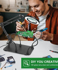 Desk Magnifier With Light And Stand Flexible Gooseneck Magnifying Lamp With 5X And 10X Lenses 12V LED Beads Three Mode Dimmer