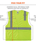 Unisex Adult Hella Visible Class 2 Safety Vest Crafted From Comfy Breathable Mesh Fabric With Zero Fuss Hook And Loop Closure Lime Green fit options diagram