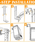 5-step installation guide for Big Time Space Saver Heavy Duty Clamp Under Computer Tower Stand to adjust CPU cases.