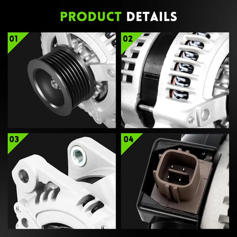 Close-up views of Alternator Replacement For Toyota Camry 2004 2005 2006 Highlander 2004-2007 Solara 2004-2008 And Scion TC 2005-2010