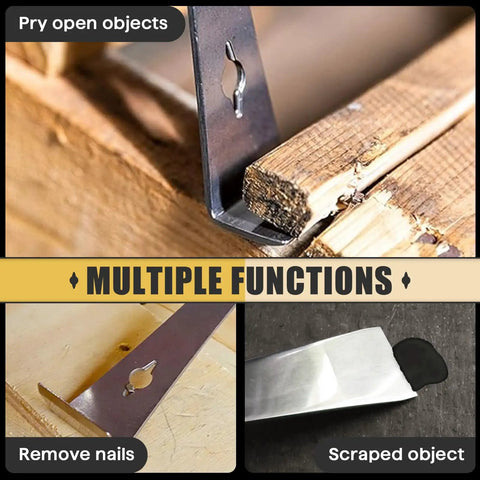 Two Piece Stainless Steel Pry Bar Scraper Set With Nine Point Two Five Inch And Six Point Seven Inch Sizes Beekeeping Hive Scraper