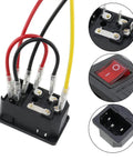 Two Pack AC250V 10A IEC 320 C14 Inlet Panel Socket With Fuse Red Light Indicator Rocker Switch 7 Terminal Power Supply Terminal Crimps Connector With Wires