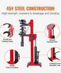 Hydraulic Coil Spring Compressor Tool For Cars And SUVs, 4.5 Ton Jack Capacity, 1 Ton Rated Compression, steel construction with ductile clamps