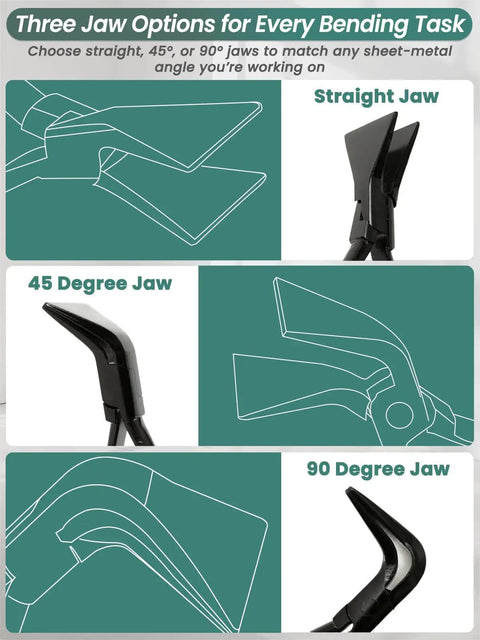 3 Piece Hand Seamers Sheet Metal Tools With Straight Jaw 45 Degree Jaw And 90 Degree Jaw For Pro Grade Metal Bending Pliers Set