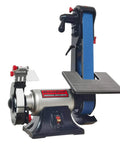 Front view of Combo 2x42 Inch Belt Sander and 6 Inch Bench Grinder Knife Sharpener with Large Work Table Upgraded BG2600 Model