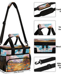Insulated Picnic Backpack With Lunch Box For Women And Men, 12x8.7x10 Inch, adjustable strap and metal zipper, keeps food fresh