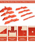 Pro Grade 8 Piece Router Setup Kit With Aluminum Positioning Bars And Angle Blocks For Router Table Precision Height Depth