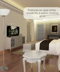 Adjustable Metal Floor Lamp With Side Reading Light In Satin Nickel Finish 150 Watt Go To Modern Mother Daughter Standing Lamp For Living Room Bedroom Office