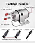 Kickass 6AN Braided Fuel Line Kit for LS Swap and EFI Conversion showing fuel filter with inlet, outlet, and fittings