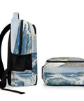 Coastal Beach Seascape Printed Unisex Backpack With Large Capacity For Travel School Or Day Trips Durable Polyester Material