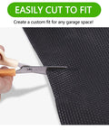 Hand cutting Heavy Duty Garage Floor Mat 32 By 64 Inch Absorbs Oil And Grease On Contact Under Car Rubber Backing Reusable Absorbent Pad