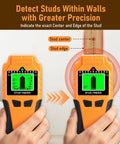 LSENLTY Stud Finder Wall Scanner displays stud center and edge indicator on the screen, highlighting its precision.