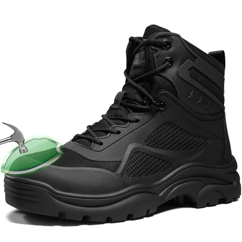 Steel Toe Work Boots For Men Built Tough For The Jobsite With All Day Breathable Comfort And Anti Smash Protection Puncture Resistant