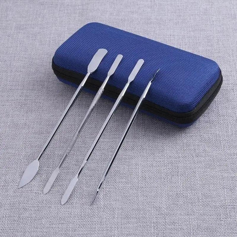 No Sweat 37 Piece Watch Repair Kit And Smartphone Teardown Set With Precision Drivers in blue case with metallic tools.