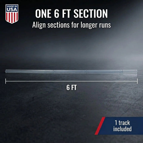Galvanized Steel V Track For Sliding Gates 6 Ft Long Built To Last Rustproof Outdoor Gate Track With Rugged Weatherproof Build USA Made For Residential And Commercial Use Heavy Duty Gate Hardware, 6 ft section