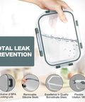 Person holding a lid showing leak prevention of 10 Pack 22 Oz Glass Meal Prep Containers with Airtight Locking Lids for Portion Control