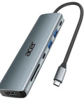 USB C Hub 7 In 1 Multi Port Adapter For Laptop With 4K HDMI Output 2 USB A 3.1 Ports USB C Data Port PD 100W Charging MicroSD And SD Card Slots