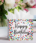 13 Inch Large Birthday Gift Bag With Tissue Paper And Card Happy Birthday Dots Streamers Gift Bag For Men Women Kids