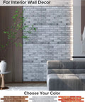 Living room with 3D Faux Brick PVC Wall Panel For Full Wall Coverage, Heat Scratch Moisture Resistant, Light Brick Look, 38.6x19.6 in