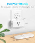 Four Outlet Remote Control Power Strip With One Remote 15A Wireless Light Switch For Household Appliances Long Range RF Up To 260 Feet Through Walls FCC Certified ETL Listed Plug And Play Convenience compact wall outlet, remote