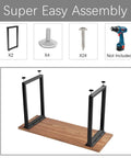 Beefy Heavy Duty Metal Table Legs Set of 2, 28 Inch Tall by 17.7 Inch Wide With Adjustable Floor-Protector Feet assembly guide
