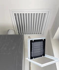 Removable Aluminum Access Panel 36 By 36 Inches Drywall Inspection Hatch Door For Wall Or Ceiling with HVAC air vent above.
